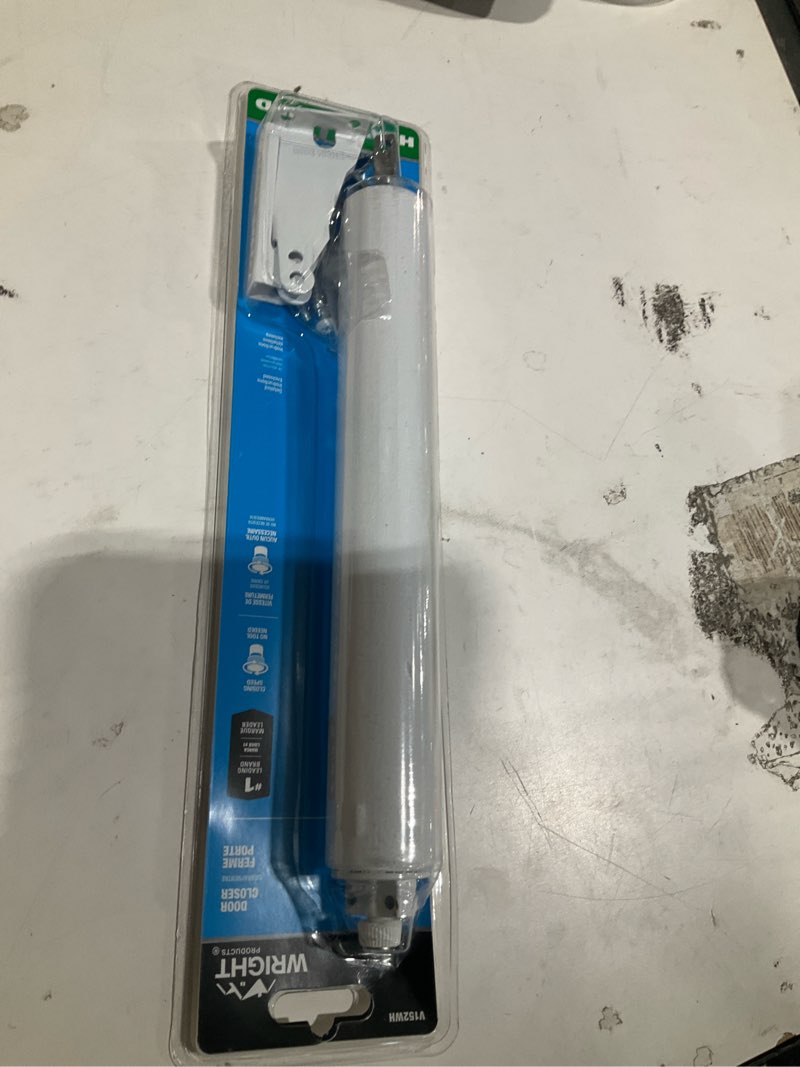 Condition photo showing As Is for pneumatic closer w/ ts, heavy duty, white