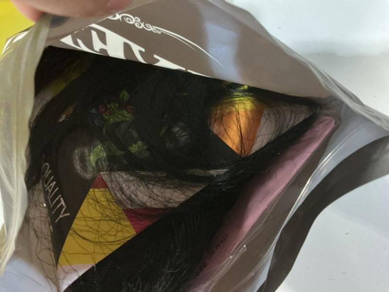 Condition photo showing As Is for werd long black wavy wigs for women black curly wig with middle part synthetic 26 inch natural looking black wig for daily party use