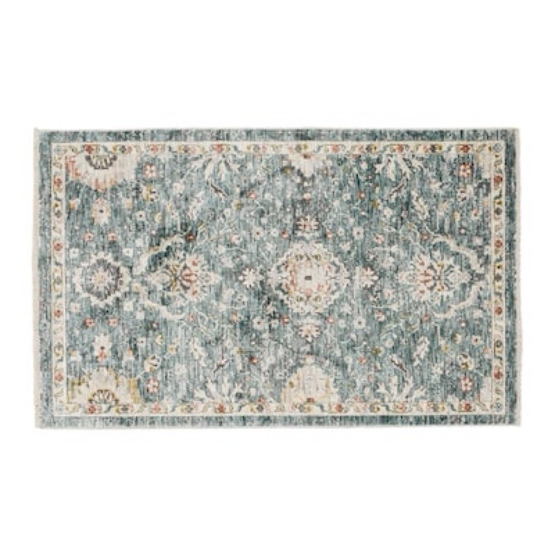 allen + roth with stainmaster sapphire petals 3 x 5 (ft) loomed polypropylene blue rectangular