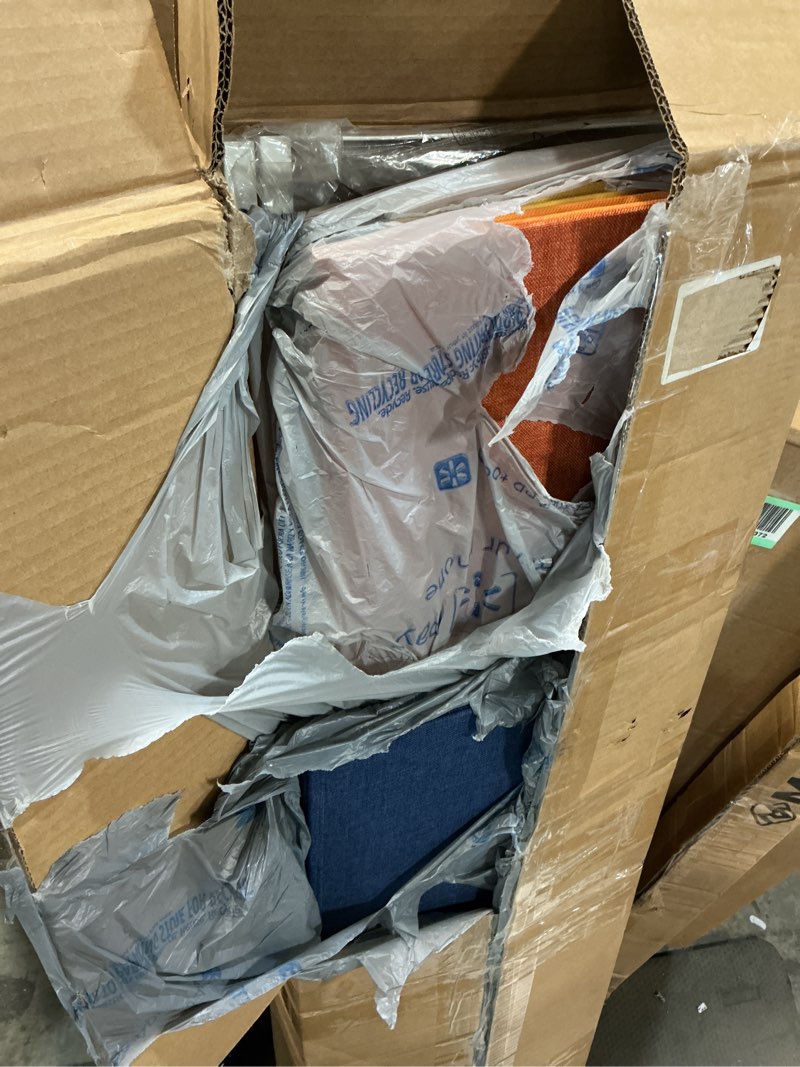 Condition photo showing As Is for Crestlive Products Vertical Dresser Storage Tower - Sturdy Steel Frame, Wood Top, Easy Pull Fabric Bins - Organizer Unit for Bedroom, Hallway, Entryway, Closets - 5 Drawers(Multi Color) Multi-color Narrow