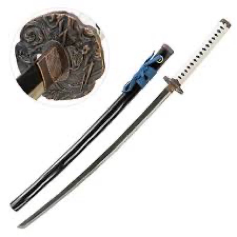 2pc japanese ghost of tsushima cosplay replica sword sharp real sword hand-forged 1045 steel katana 