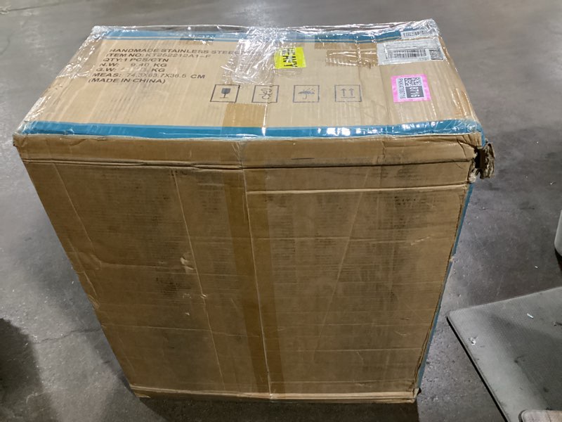 Condition photo showing As Is for Kichae 25 Inch Laundry Sink with Faucet - 25x22 Drop In Utility Sink 12" Deep Topmount Single Bowl S