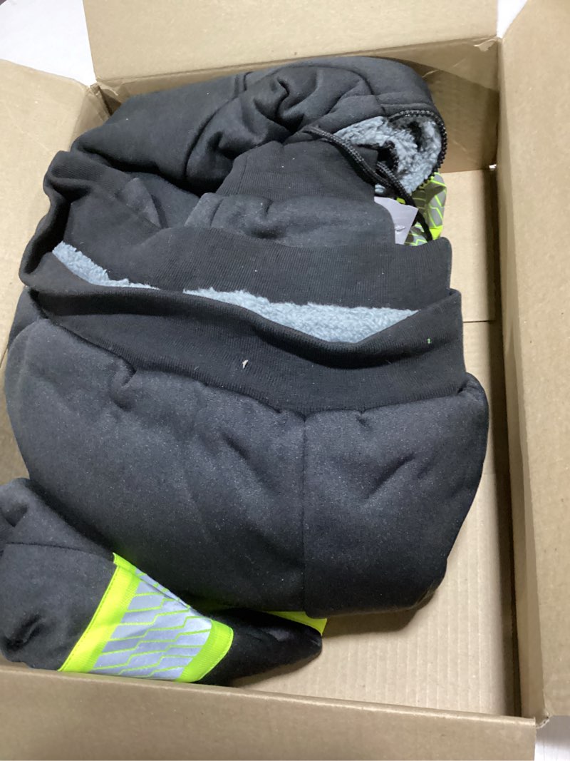 Condition photo showing Good Condition for FONIRRA Men's High Visibility Safety ANSI Class 3 Lined Fleece Hoodie Sweatshirt with Black Bottom Jumper Workwear for Men(Black,2XL) XX-Large Black