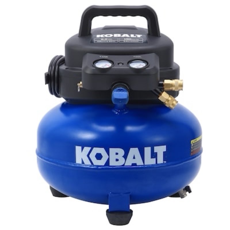 kobalt 6-gallon portable electric 150 psi pancake air compressor