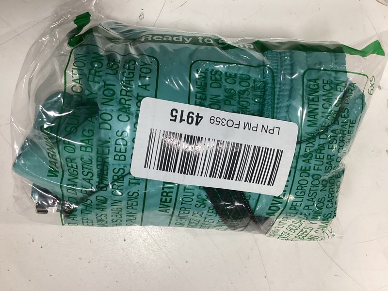 Condition photo showing New/Like New for Gooby Puffer Vest Dog Jacket - Turquoise, X-Large - Ultra Thin Zip Up Wind Breaker with Dual D Ring Leash - Water Resistant Small Dog Sweater Coat - Dog Clothes for Small Dogs Boy or Medium Dogs