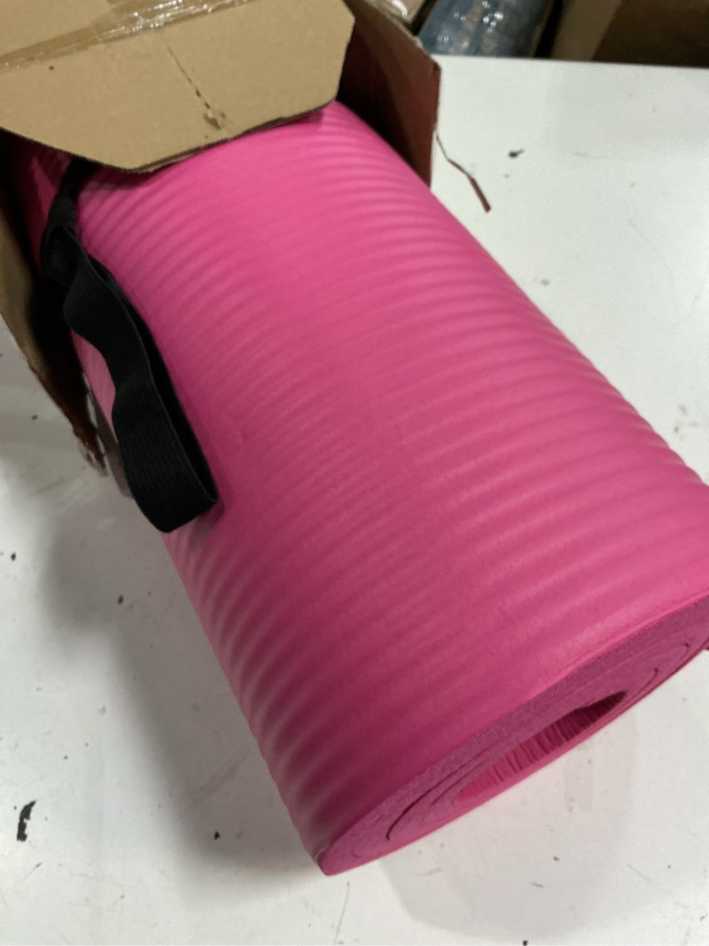 Condition photo showing Good Condition for amazon basics extra thick exercise yoga mat with carrying strap pink 1/2 inch