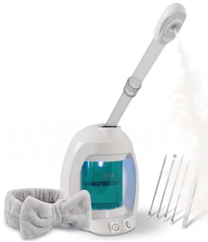 facial steamer, nano ionic face steamer for facial deep cleaning, hair steamer facial steamer professional, facial steamers for home facial spa, white