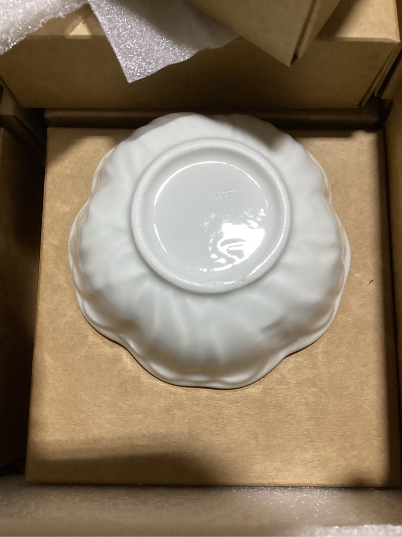 Condition photo showing Good Condition for teenyyou 10 pack wedding favors for guests small ceramic bowls bulk gifts set 3.3 inch blue floral design mini dipping bowl sauce dish with cards box for party shower favor souvenir classic blue 10