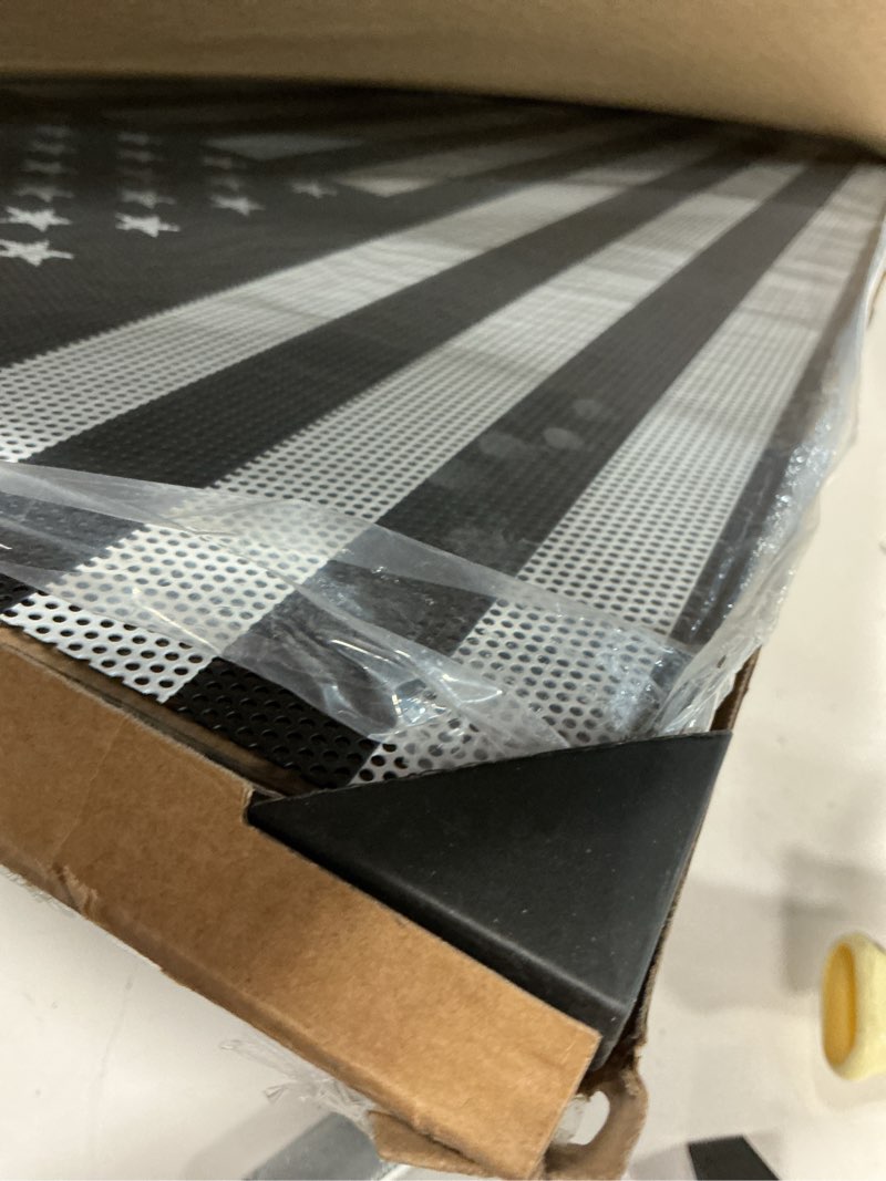Condition photo showing Good Condition for front mesh grill inserts compatible with 2018-2026 jeep wrangler jl & gladiator jt, heavy-duty american flag design (black, 2018+ jl jt) black flag 2018+ jl jt