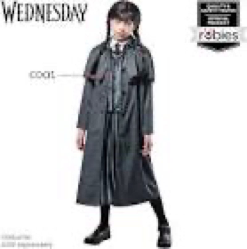 Wednesday TV Series: Wednesday Addams Costume Coat for Kids by Rubies, Girl's Small