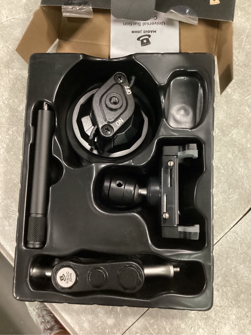 Condition photo showing As Is for magic john car phone holder, ultra-durable metal phone holders for your car, 360° rotation cell phone car mount for windshield, suction cup car phone mount for iphone samsung all smartphone extended