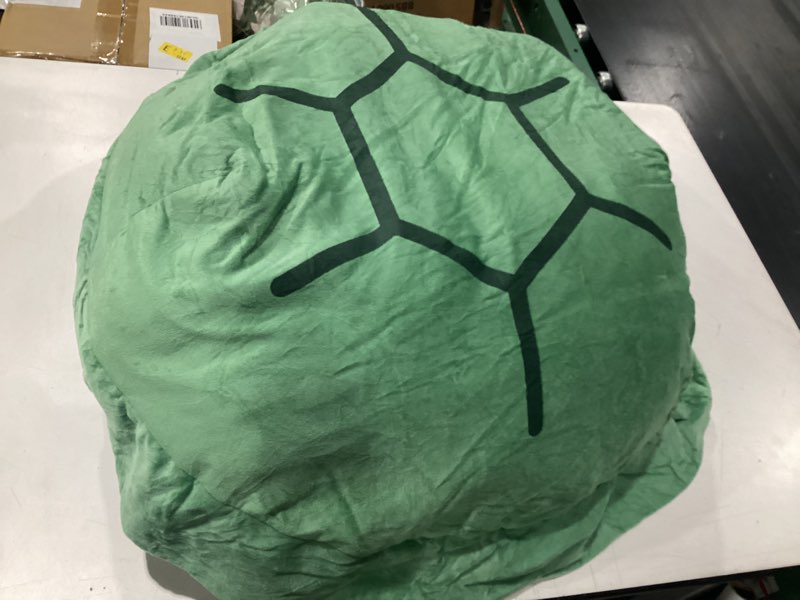 Condition photo showing Good Condition for *similar to stock* wearable turtle shell pillow, 51in/130cm giant wearable tortoise shell plush removable oversized turtle stuffed animal dress up cushion costume for adults. 47.2 inches