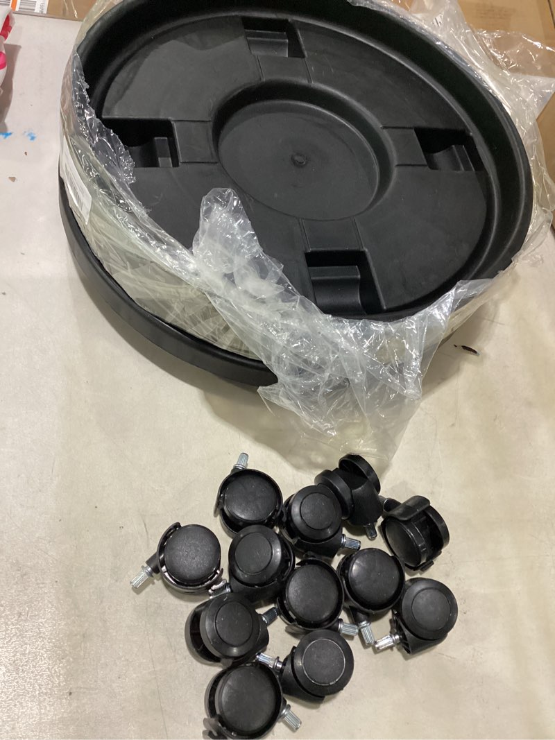 Condition photo showing Good Condition for 3 pakcs large plant caddy with wheels 15.8" rolling plant stands heavy-duty plastic plant roller base pot movers plant saucer on wheels indoor outdoor plant dolly with caster tray coaster, black 3 black