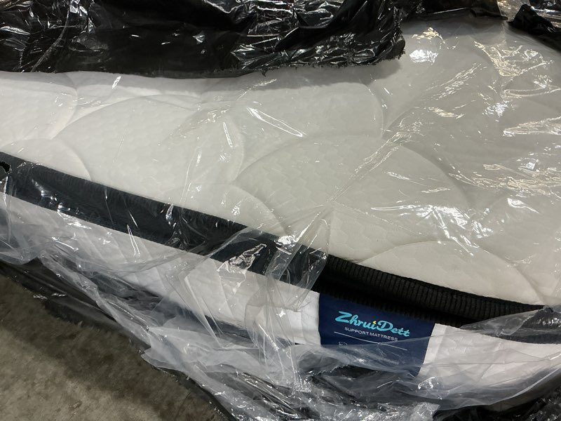 Condition photo showing As Is for twin mattress 10 inch medium firm hybrid mattress twin size memory foam pocket steel springs matress in a box for all sleep positions motion isolation ensure comfortable sleep (white, twin 10 inch) white twin 10 inch
