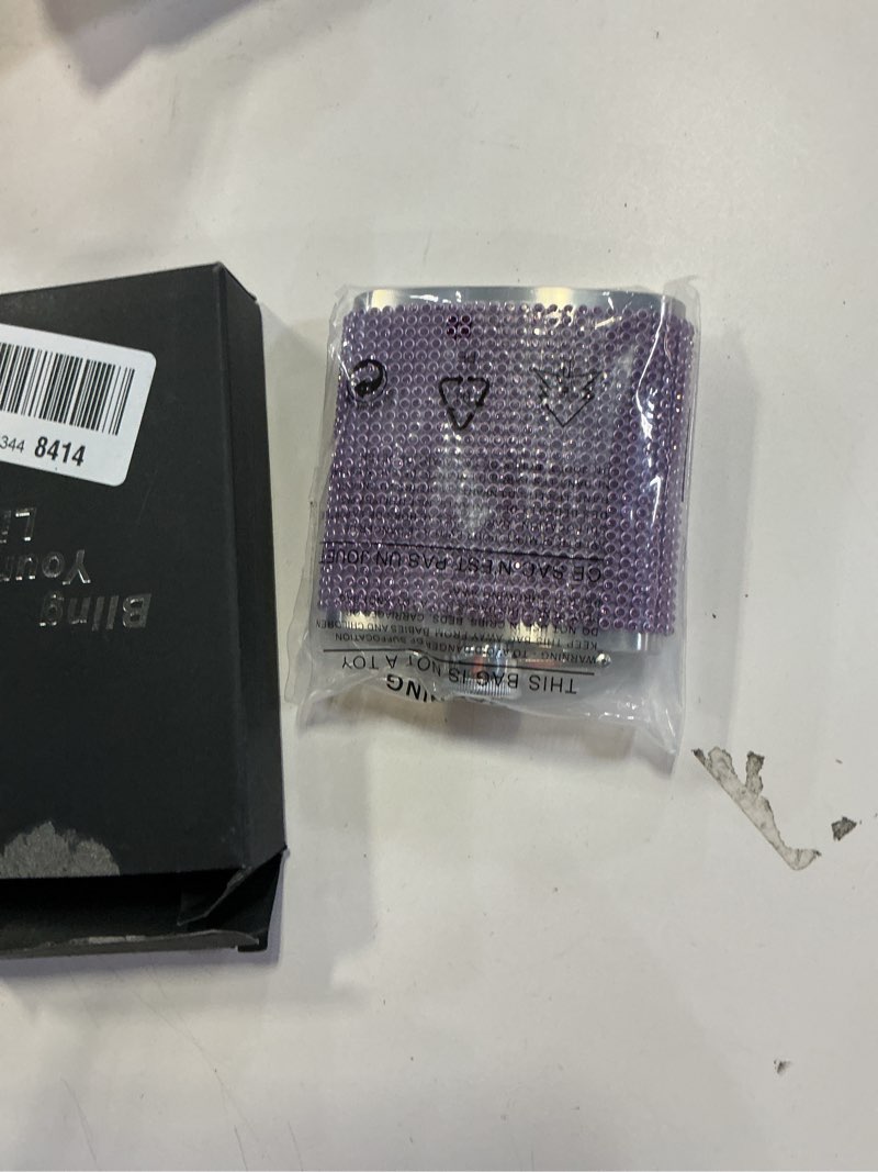 Condition photo showing New/Like New for Flasks for liquor for women- Diamond Hip Flasks, Glitter Stainless Steel Leakproof Hip Flasks with Funnel,Bling Rhinestone Hip Flask for Liquor,Cute liquor flasks for women (Purple, 6oz) 6oz Purple