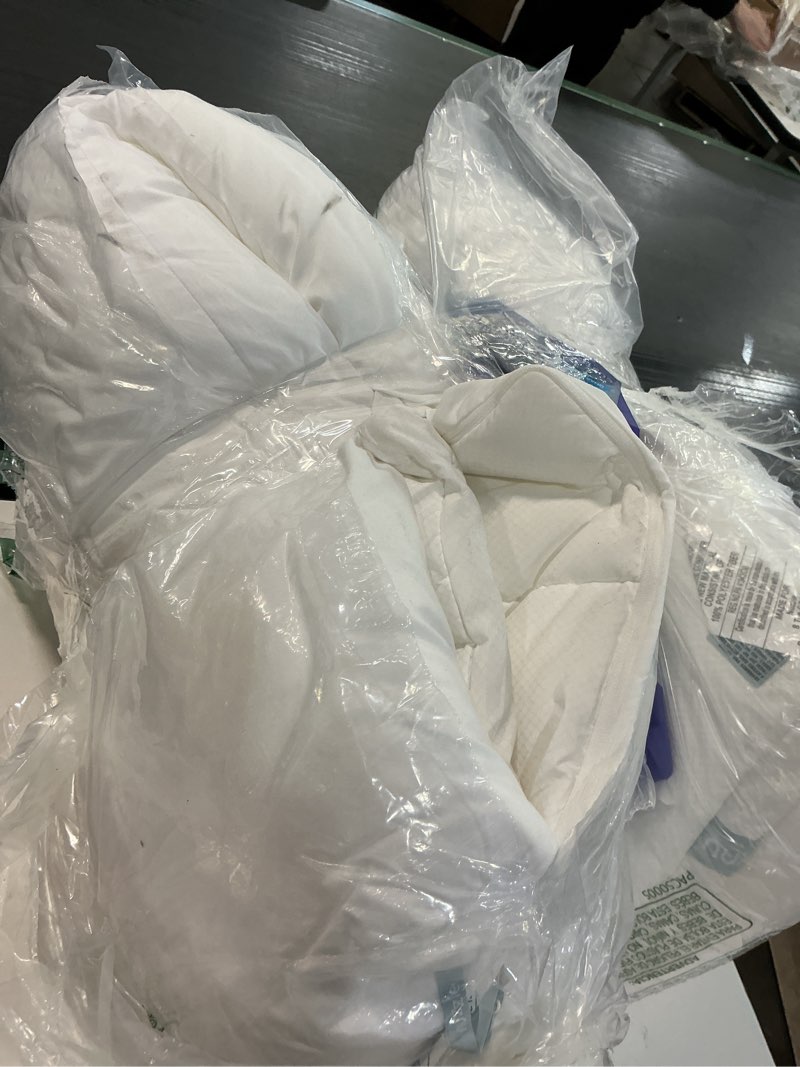 Condition photo showing As Is for Nuzzle Cooling Adjustable Pillow for Side Sleepers, Luxury Standard Size Set of 2 Bed Pillow Hotel Collection - Best Adjust Height Soft Firm Pillow for Back, Stomach or Side Sleepers - Home Gifts Standard SIze (Set of 2) White