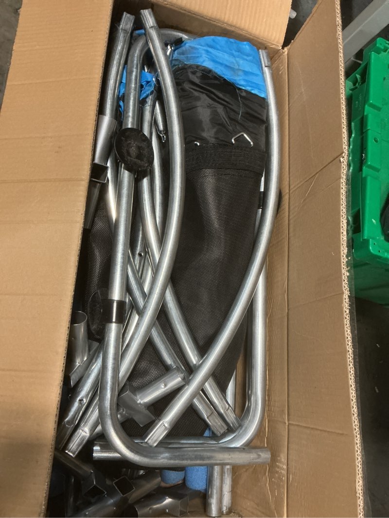 Condition photo showing Good Condition for 55" Trampoline for Kids, 440lbs Capacity Indoor & Outdoor Toddler Trampoline, Gifts for Boys & Girls Blue White