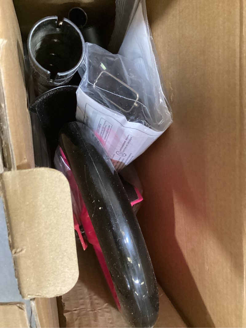 Condition photo showing As Is for 2-wheel foldable kick scooter for kids, teens & adults – adjustable handlebar, smooth abec-7 bearings, led wheels option, up to 220 lbs max load, outdoor & school commute scooter, gift for boys&girls pink