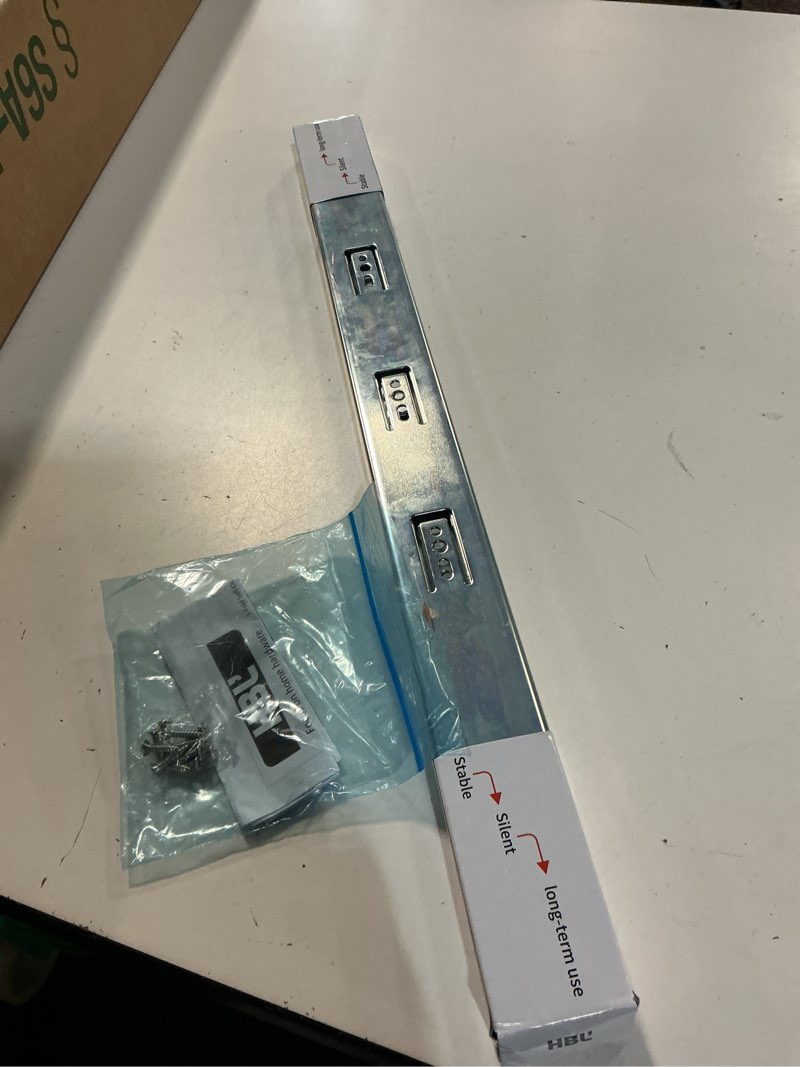 Condition photo showing Good Condition for 1 Pair | Soft Close Drawer Slides 22 inch, HBL’ Heavy Duty Cabinet Drawer Slides Replacement - Ball Bearing Full Extension, 200 LB Capacity, Made of Cold-Rolled Steel, Rust-Resistant & Long-Lasting. 22" Drawer Slide 1 Pair Silver