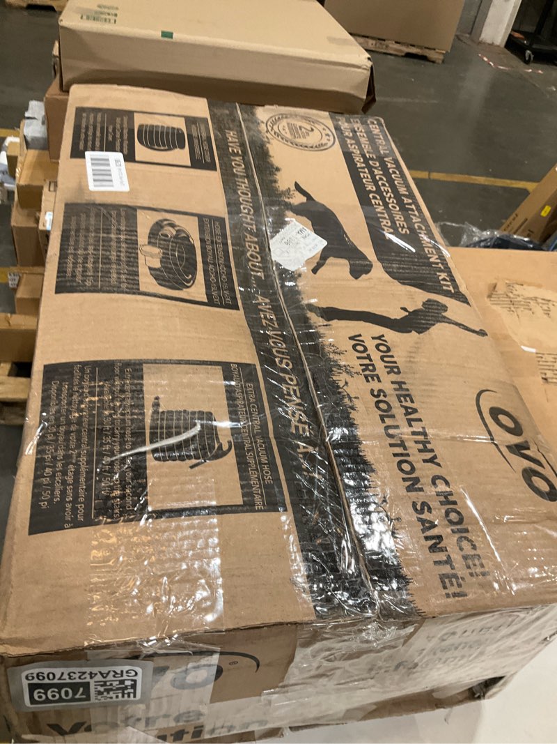 Condition photo showing As Is for OVO Central Vacuum Deluxe Accessory Kit, 30ft ON/Off Switch Control Low-Voltage Hose, 12’’ Premium Floor Brush, Cleaning Tools and Easy Storage Accessories, for Hard Surfaces