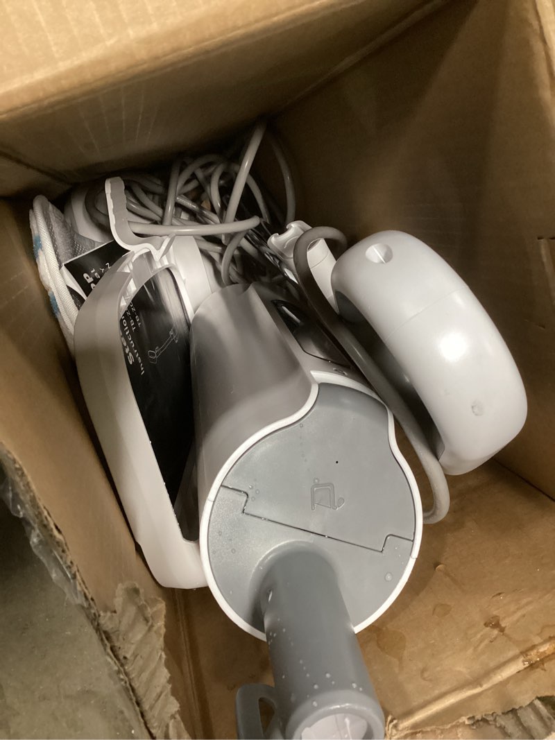 Condition photo showing As Is for Sweetcrispy Steam Mop for Floor Cleaning,Lightweight Floor Steamer Cleaner for Hardwood/Tile/Laminate Floors Carpet, 2 Washable Pad,White and Grey White and Grey 43.31*5.7*11.6inch