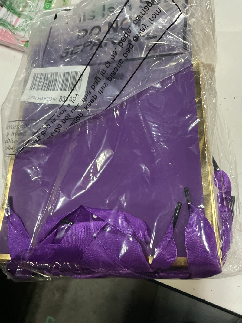 Condition photo showing Good Condition for yeaqee 24 pack metallic paper gift bags with handle and tissue 9x7x3.1 gold foil welcome thank you favor bags return gifts for wedding st. patrick's 5 senses bridesmaid birthday(purple gold)