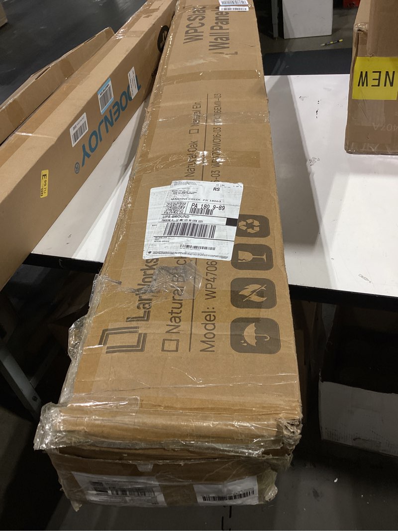 Condition photo showing Good Condition for wpc acoustic slat wall panels 16-pack 47.2'' x 6'', accent 3d wall panel for interior wall decor, waterproof fluted textured panel wall slats,solid walnut (cover approx.32 sq.ft) 47.2 × 6 × 16 pcs walnut
