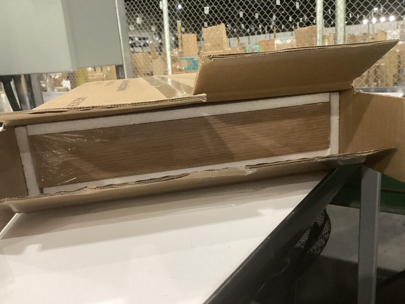 Condition photo showing New/Like New for 12 Inch Deep Floating Shelves, 24 x 12 Floating Shelf for Books, Rustic Wood Deep Wall Shelves for Home Storage & Display, 2" Thicked Shelves for Kitchen, Living Room, Bedroom, Oak Color, 1 Pack Oak 24"W x 12"D, 1 Pack