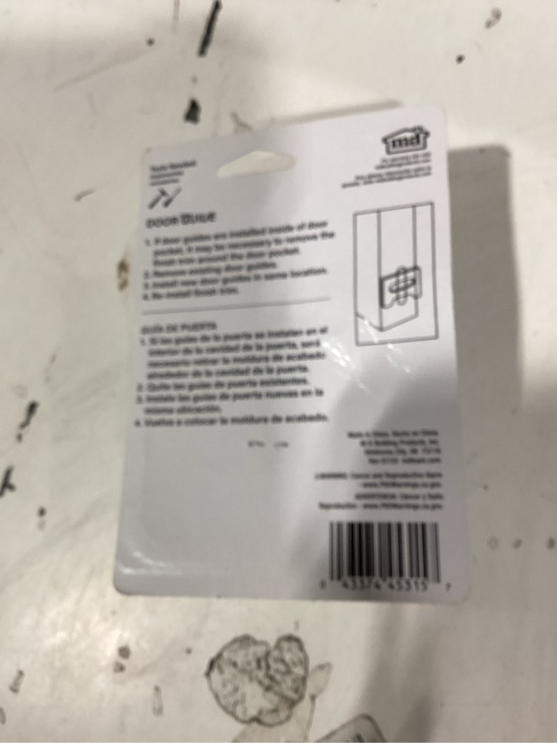 Condition photo showing As Is for m-d 2 -pack 1.125-in plastic pocket door jamb
