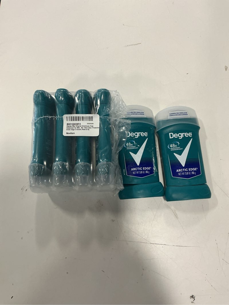 Condition photo showing New/Like New for Degree Men Original Aluminum Free Deodorant for Men, 48-Hour Odor Protection, Arctic Edge 3 Ounce (Pack of 6)