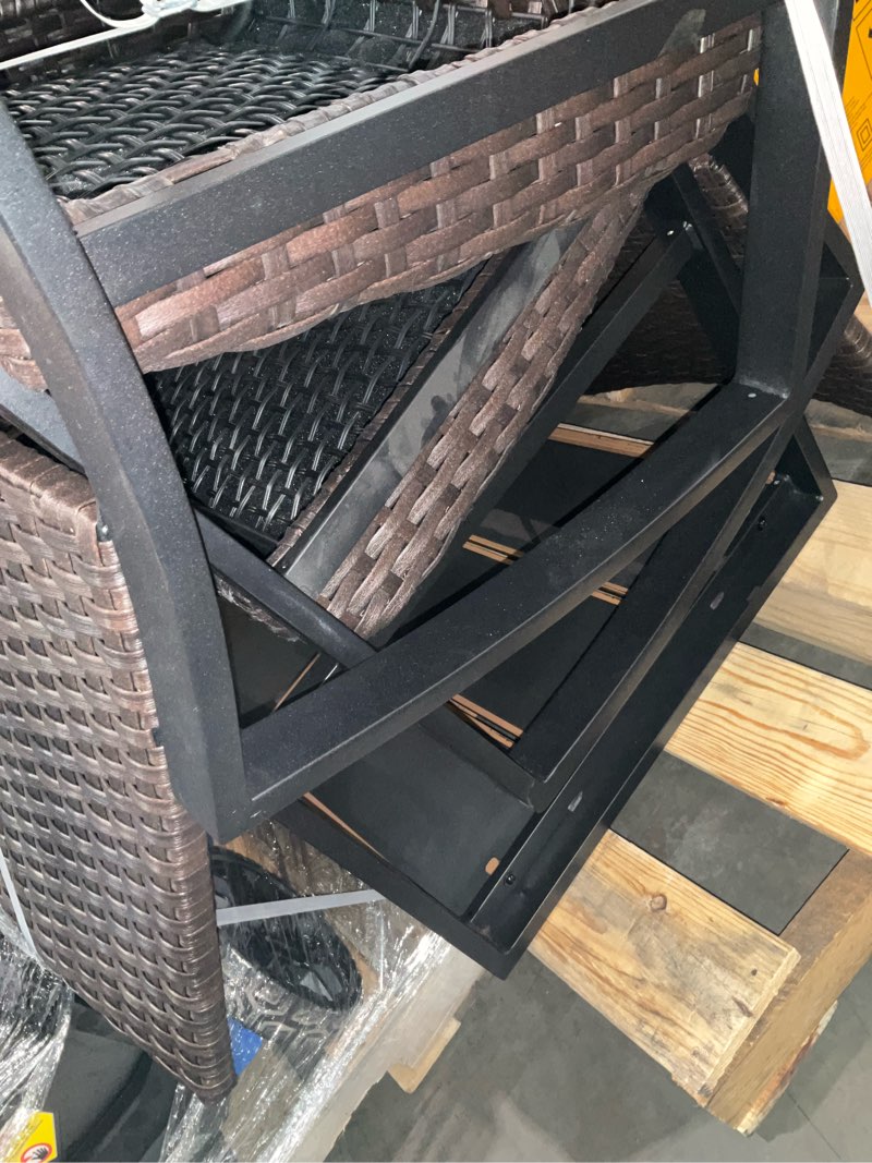 Condition photo showing As Is for rattan rocking chairs