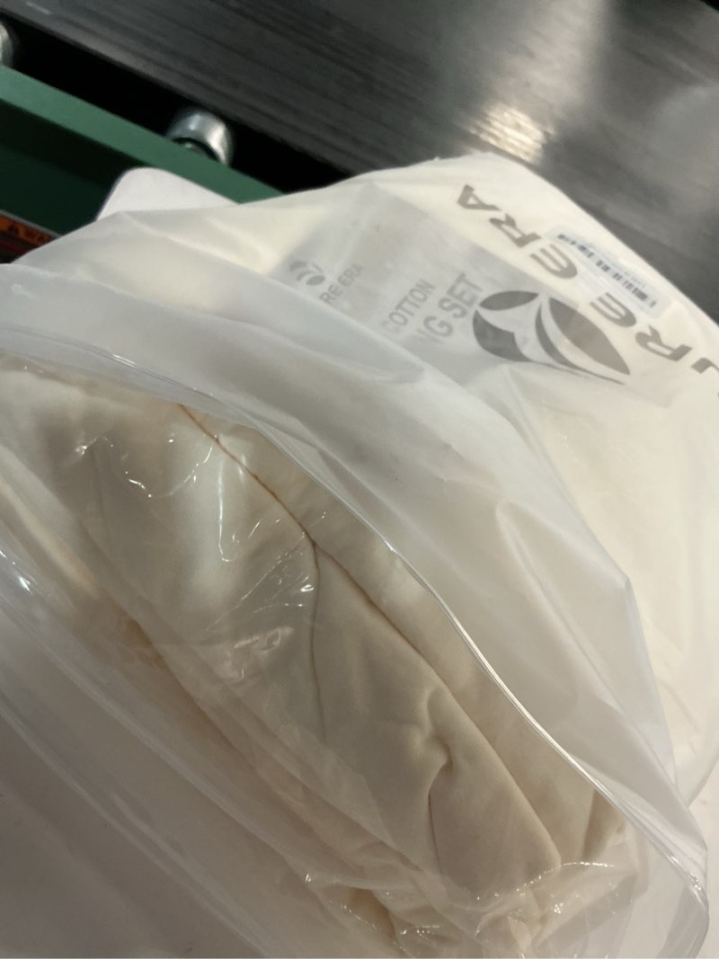 Condition photo showing Good Condition for pure era jersey knit 4pc bed sheet set 100% t-shirt cotton super soft comfy breathable fits mattress up to 20" extra deep pocket (solid creamy white, queen) solid creamy white queen