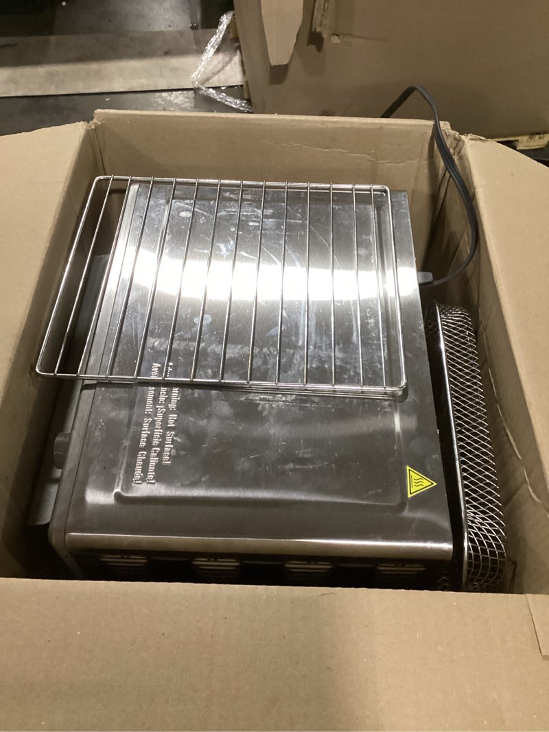 Condition photo showing As Is for Midea Flexify French Door Toaster Oven Air Fryer Combo, 26.4 QT, Extra Large Air Fryer Countertop Oven 10-in-1 Combo, 25% Faster Cooking and 90% Less Oil, Stainless Steel