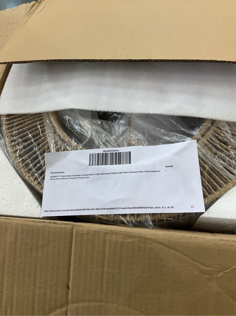 Boho rattan chandeiler