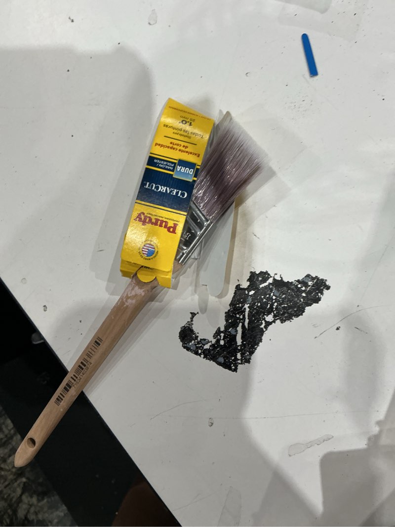 Condition photo showing As Is for purdy clearcut 1-in reusable nylon- polyester blend round general purpose brush