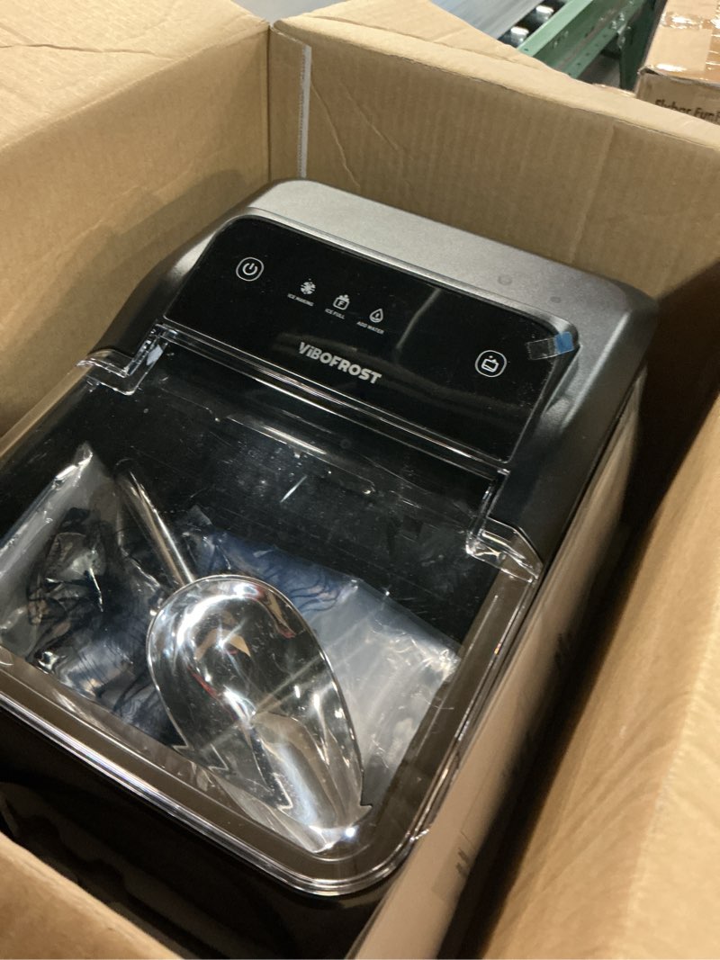 Condition photo showing Good Condition for vibofrost nugget ice maker countertop, fast 35lbs/24h sonic pebble ice machine, self-cleaning anti-scale system, stainless steel portable ice maker for home, kitchen, rv, 10 cleaning packets black