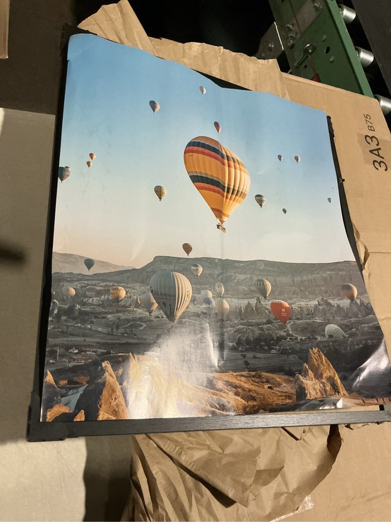 Condition photo showing As Is for set of 8x11 black picture frames – modern lightweight wall or desk display