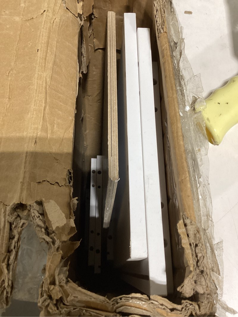 Condition photo showing Good Condition for Furinno LUDER Book Shelf, 5-Cube Bookshelf, Reversible Bookcase, 9.4 x 19.5 x 31.5, for Living Room, Bedroom, Home Office, White White 5-Cube