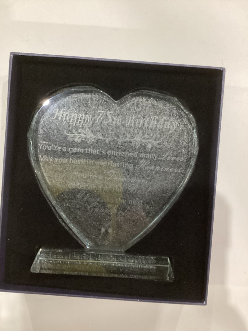 Condition photo showing As Is for 70th Birthday Gift for Women Men 70 Year Old Woman Crystal Heart Presents for Husband Wife Parents Grandparents Friends