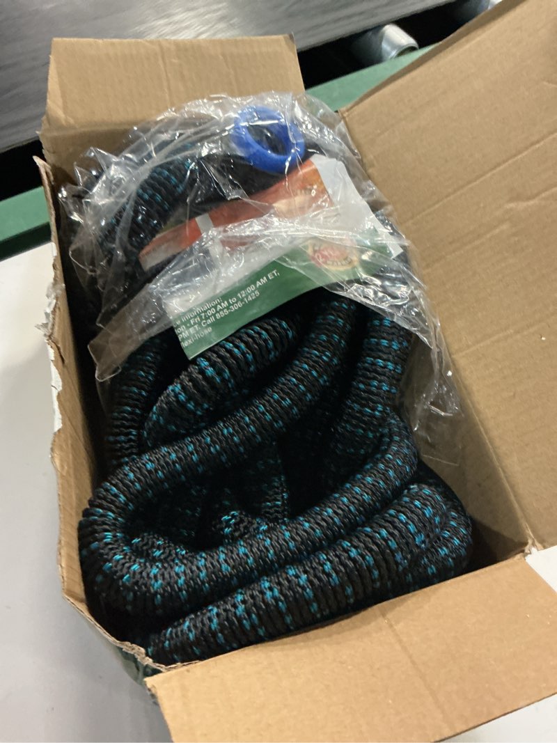Condition photo showing Good Condition for flexi hose expandable garden hose with 8 function nozzle, 50ft - lightweight retractable garden hose, water hose - no-kink flexibility, 3/4 inch solid brass fittings and double latex core