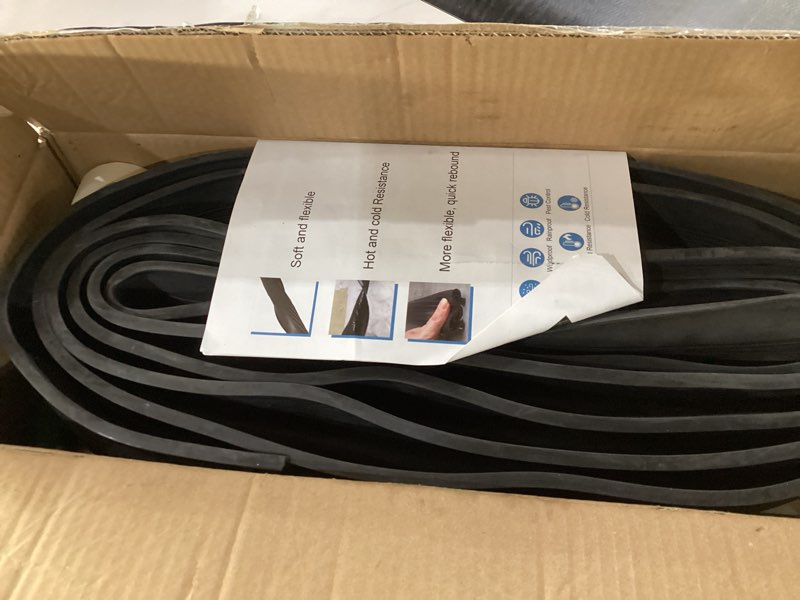 Condition photo showing New/Like New for Garage Door Seals Bottom Rubber – 16.5FT EPDM Weatherproof Seal with Pre-Drilled Aluminum Track Retainer Kit, Fits 8-20FT Doors, Rodent Proof, Noise Reducing (1.57" Width, Black) With Aluminum Track - 16.5 FT