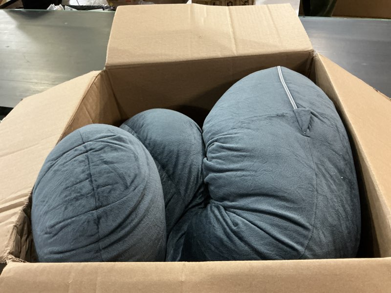 Condition photo showing As Is for allopera pregnancy pillow, full body 57 inch maternity pillow with removable washable cover - sleep support for legs, back, neck, shoulder, hips, belly for pregnent women, black grey velvet cover black-grey velvet