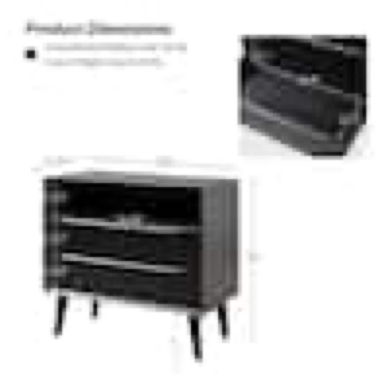  Century Modern Black 2-Drawer Nightstand with Built-In Outlets