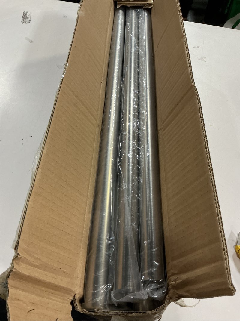 Condition photo showing Good Condition for 1 1/8 Inch Diameter Curtain Rods 144 to 240 Inches(12-20ft), Telescoping Heavy Duty Large Drapery Rod with Adjustable Aluminum Alloy Bracket, Solid End Caps for Windows Decoration, Brushed Nickel Brushed Nickel 144"-240"