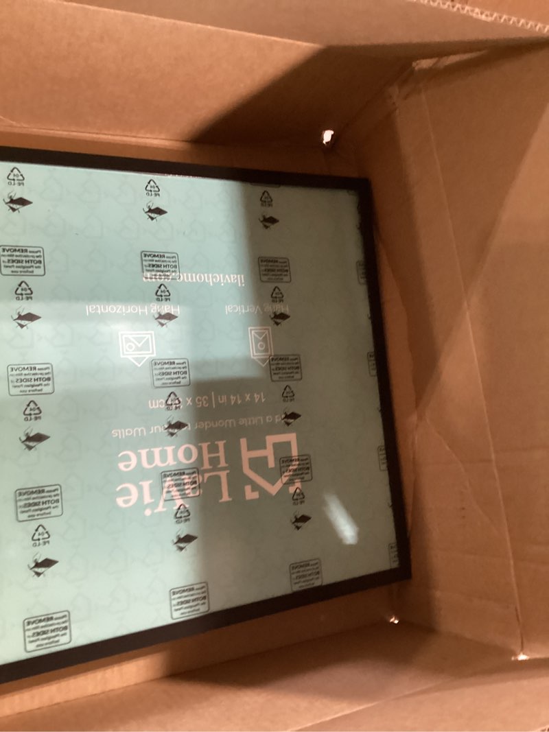 Condition photo showing Good Condition for lavie home 14x14 picture frame for wall display, 14x14 black picture frame with hd plexiglas, 14 x 14 square frame 1 pack, display frame for vertical or horizontal, classic collection black 14x14 1