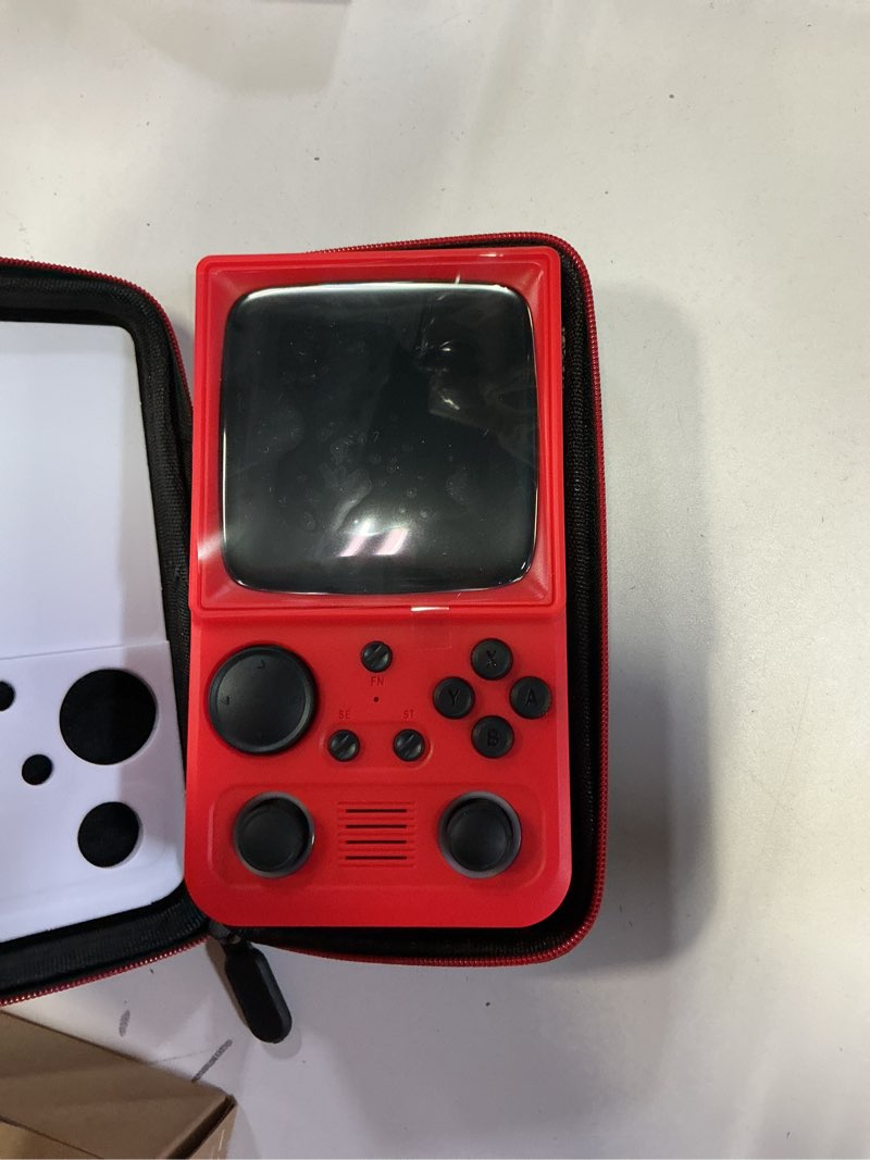 Condition photo showing New/Like New for r36tmax handheld game console, retro gaming console with 18,000+ classic games, 4.0 inch ips hd screen, supports wifi networked fighting and otg, 4000mah battery (red 64gb) 64gb-red