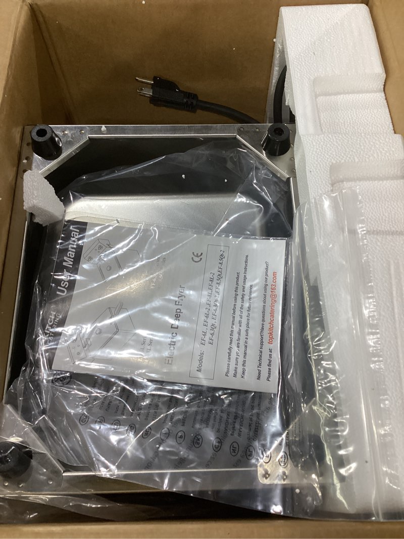Condition photo showing New/Like New for 8L Professional Electric Fryer, 1800 W Commercial Electric Fryer Made of Stainless Steel with Basket, Temperature Control 80-200 °C, Fast Heating for Restaurant and Home EF-8L