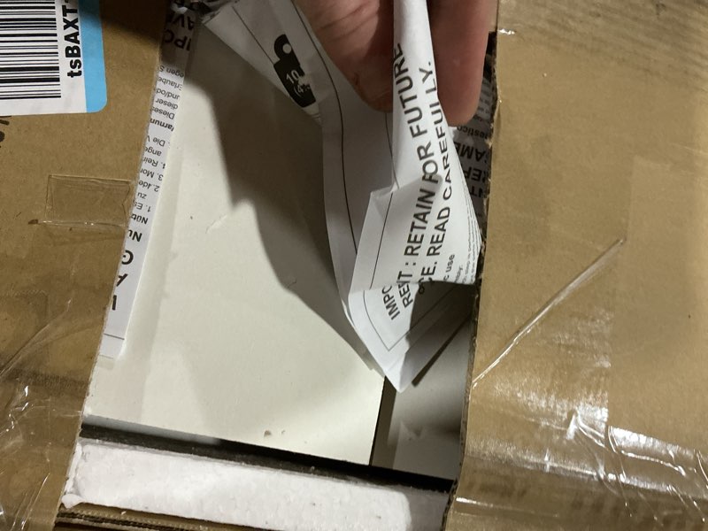 Condition photo showing As Is for VASAGLE Custos Collection - Bookshelf, Bookcase, Cube Shelf with 8 Compartments, 9.4 x 25.8 x 51 Inches, Storage Shelf, for Living Room, Home Office, Dining Room, Cloud White ULBC424W01 1 Pack 8 Cubes (9.4"D x 51"H) Cloud White