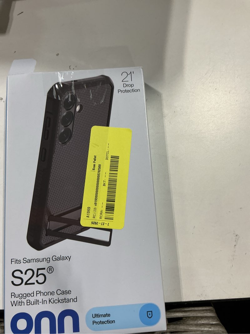Condition photo showing Good Condition for onn. rugged phone case with built-in kickstand for samsung galaxy s25 - black