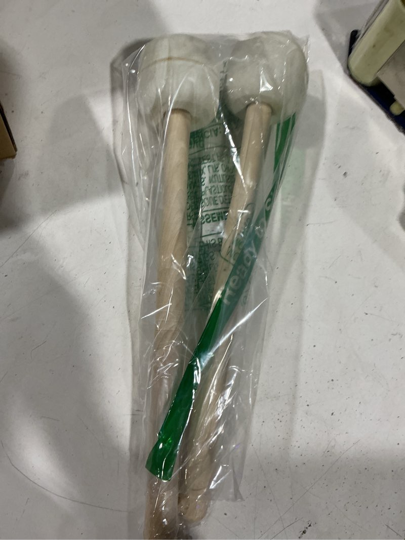 Condition photo showing Good Condition for jiozermi 2 pcs drum mallet 13.8 inches length, wool felt drum stick, anti-slip bass percussion sticks, instrument band accessory part for drums snare drums, beige white